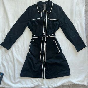 George Black Dress with White Piping
